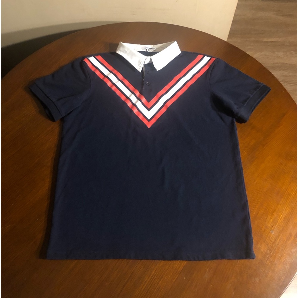 Fashion Nova Champ Short Sleeve Polo - Navy/Combo S 100% Cotton